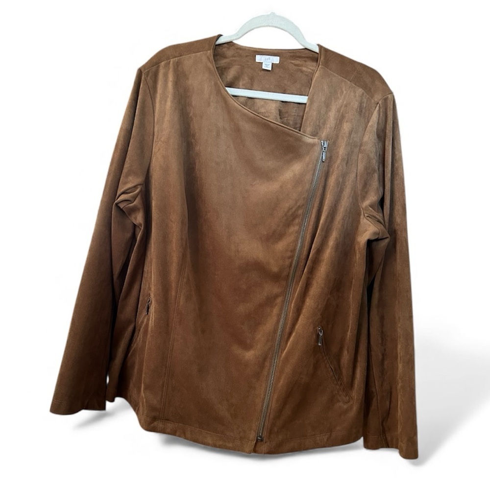 Like New J. Jill Faux Brown Suede Blazer, 2X - Picture 5 of 10